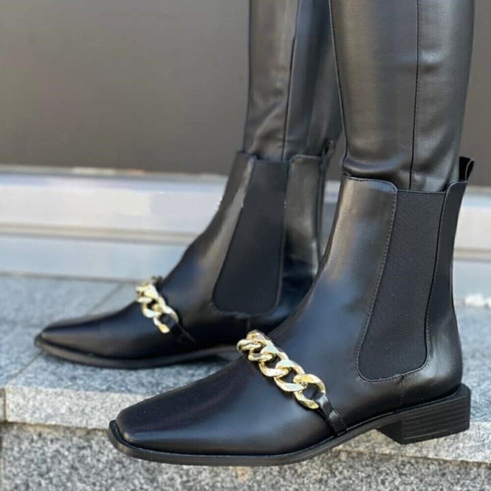 ZARA Black US 8 Square Toe Boots NWT LAST ONE!!! - Picture 5 of 16